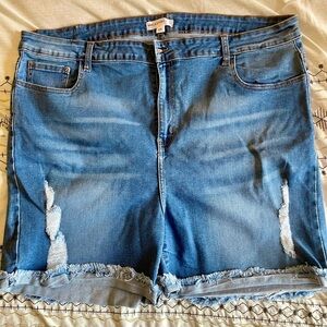 NWOT Abela Story + Co Distressed Denim Shorts